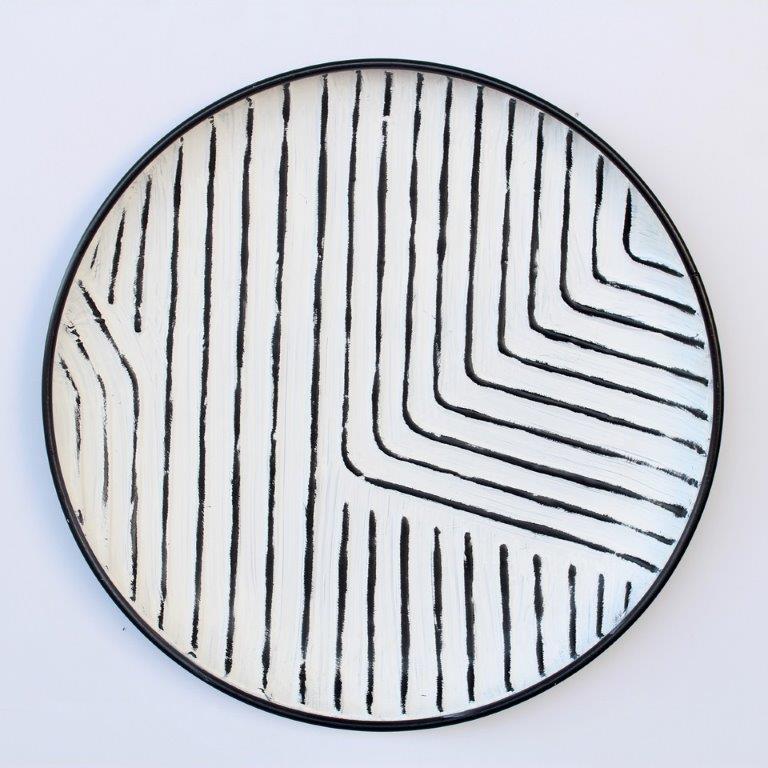 Large Black & White Tin Plate